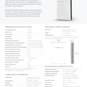Tesla Powerwall II 13.5 kW 30 amps